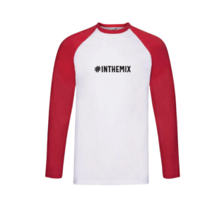 T-shirt manica lunga "InTheMix" bianca/rossa