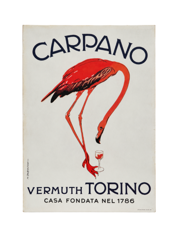 Tela Vintage Carpano – “Vermuth Torino” Flamingo